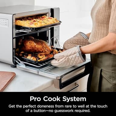 Ninja Countertop Oven Double Stack XL & Air Fryer with Pro Cook System, 12-in-1, Flexdoor, FlavorSeal, SMART FINISH with DualZone Technology, Air Fryer, Bake, Broil, Reheat, Stainless Steel, DCT651 (Renewed) - Image 4