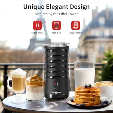 Paris Rhône Milk Frother, 4-in-1 Milk Steamer and Frother, Hot & Cold Foam Milk Warmer with Temperature Control, Auto Shut-Off Frothers for Coffee, Latte, Cappuccino, Macchiato - Image 2