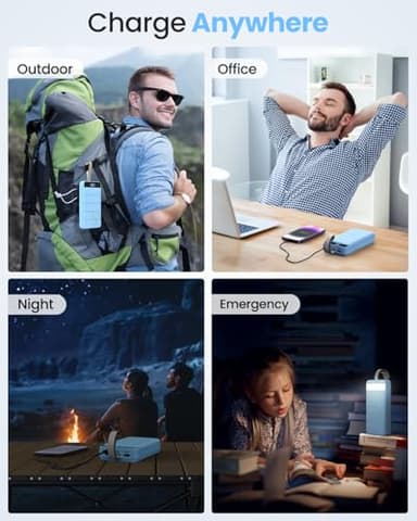 Morfec 50000mAh Portable Charger Power Bank 22.5W Battery Bank Fast Charging USB C Quick Charge with 4 Outputs & 3 Inputs LED Display Huge Capacity External Battery Pack for iPhone, Samsung, iPad etc - Image 6