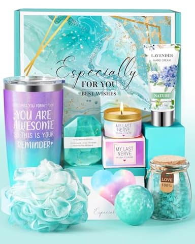 Birthday Gifts for Women, Birthday Gifts Baskets for Women, Mother's Day Relaxing Spa Gift Baskets Self Care Package, Birthday Gift Box Ideas for Her Mom Wife Sister Female Friends Coworker Employee - Image 1