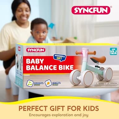 SYNCFUN Baby Balance Bike with Music and Light for 1-2 Year Old Toddlers, 1st Birthday Gift, One Year Old Birthday Gift for Boys Girls, Outdoor Baby Toys (Blue) - Image 7