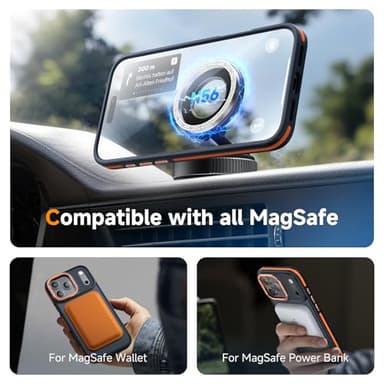 Magnetic 3 in 1 for iPhone 17 Pro Case, [Omni-Directional Protection] with 1x Screen Protector + 1x Camera Cover, [Seamless Work with Magsafe] Shockproof Slim Thin Case for iPhone 17 Pro Cosmic Orange - Image 5