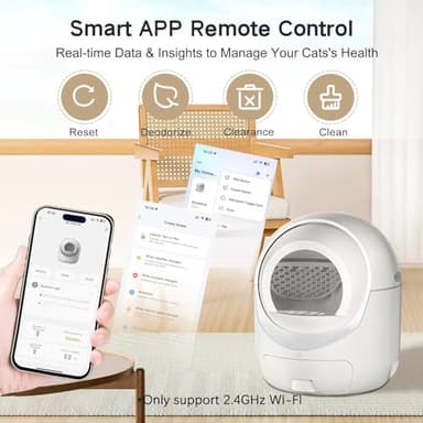 Self Cleaning Cat Litter Box, Automatic Cat Litter Box with APP Control Odor Removal Safety Protection for Multiple Cats, with Garbage Bags - Image 3