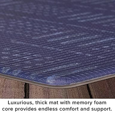 Lucky Brand Printed Wellness Mat - Cushioned Comfort Kitchen Mat - Easy to Clean - Anti-Fatigue & Skid-Resistant - - Measures 12mm Block Print Dash 18" x 30" - Blue - Image 4