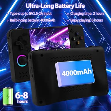 Upgraded XF40H Handheld Game Console, Retro Gaming Console Preloaded Classic Games with Multiple Emulators, 4.0 Inch 4K HD IPS Screen Open Source Linux System, Pocket Video Gaming (Black-128G) - Image 4