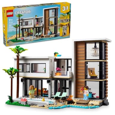 LEGO Creator 3 in 1 Modern Toy House - Kids Toy Building Set with 3 Building Options for Boys & Girls, Ages 9+ - with 2 Minifigures for Pretend Play - Gift Idea for Birthday - 31153 - Image 1