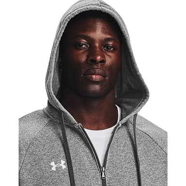 Under Armour Men's Rival Fleece Full Zip Hoodie, (025) Castlerock Light Heather / / White, Small - Image 4