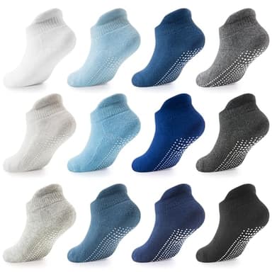 LA ACTIVE Non Slip Grip Ankle Boys and Girls Socks with Non Skid for Babies Toddlers and Kids Back to School 0-10 Years - Image 1
