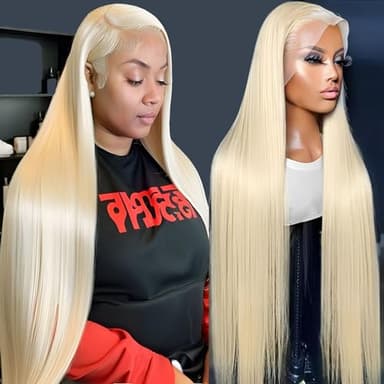 MYDIVA 613 13x6 Lace Front Wig Human Hair 30 inch Straight Blonde Wig Human Hair 180% Density 613 HD Lace Frontal Wig Blonde Lace Front Wigs Human Hair Pre Plucked with Baby Hair - Image 1