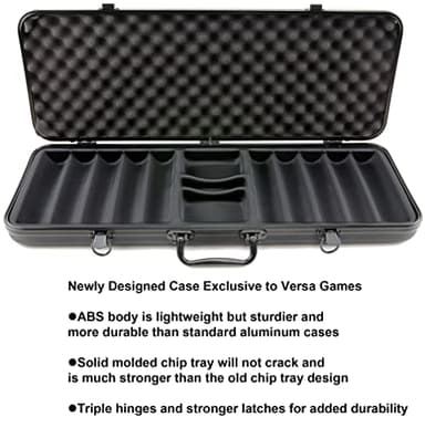 Versa Games Poker Chips - Clay Poker Chips Set - 13.5g 500 Piece Crown Casino Poker Set with Numbers Denomination - Upgraded Poker Set Case - Image 4