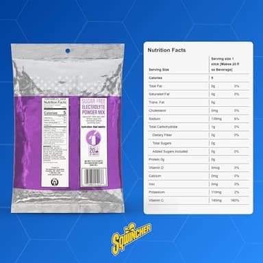Sqwincher Zero Qwik Stik, Grape, Sugar Free, Low Calorie, Low Sodium Electrolyte Powder Hydration Drink Mix, .11 0z Packet (Pack of 50) - Image 6