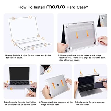 MOSISO Compatible with MacBook Air 13 inch Case M1 Chip 2021-2018 Release A2337 A2179 A1932, Plastic Hard Shell&Keyboard Cover&Screen Film&Storage Bag for MacBook Air 13.3 inch Case, Transparent - Image 5