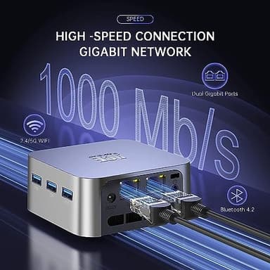 ACEMAGICIAN Mini PC Computers, 16GB LPDDR5 512GB M.2 SSD Desktop Mini Computers, 12th Gen N100 (up to 3.4GHz), Micro Pc with 3 HDMI Support 4K UHD, Dual Gigabit Ethernet, 2.4G/5G WiFi/BT4.2 - Image 5
