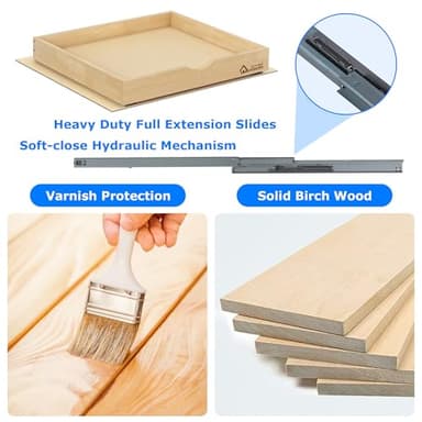 WelFurGeer Soft Close Pull Out Drawers for Cabinets, 17" W x 22" D Pull Out Cabinet Drawer with Heavy Duty Slides, Pull Out Cabinet Organizer, Cabinet Pull Out Shelves, Pull-Out Home Organizers - Image 5