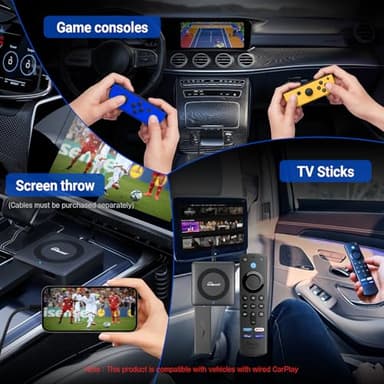 OTTOCAST 4 in 1 Car TV Mate Max & Wireless Carplay/Android Auto & Screen Mirroring Adapter for Apple iPhone Android Phone, HDMI Car TV Adapter, Watching Videos Movies on CarScreen - Image 4