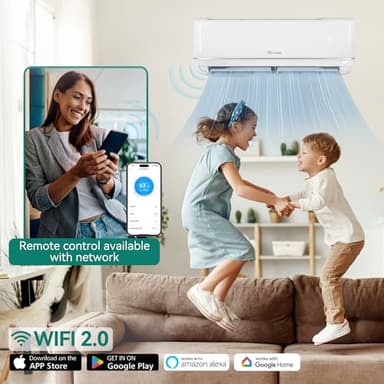 YITAHOME 24000 BTU Mini Split Air Conditioner Heat Pump System, 21 SEER2 208-230V Ductless Inverter System with Wi-Fi&Alexa Compatibility, Cover Up to 1500 Sq. Ft, Complete Installation Kit Included - Image 3