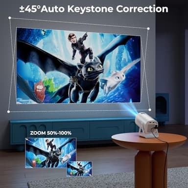 TransarJect Portable WiFi and Bluetooth Projector - 4K 1080P Supported Mini Movie Projector, 270°Adjustable Stand Outdoor Home Theater Star Projector with Ambient Light for Phone TV Stick Laptop - Image 8
