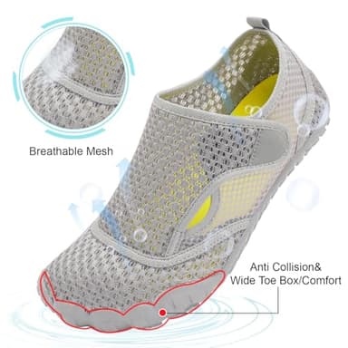 Womens and Mens Water Shoes Breathable Quick Dry Swim Pool Shoes Thicken Soles Barefoot Aqua Shoes for Beach Diving Hiking Water Sports 13.5 Women/11.5 Men - Image 2