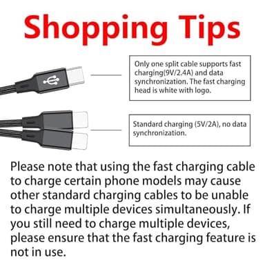 USB-C Charging Cable, 4 ft 3-in-1 USB C to USB-C+2 x IP Cable, Multi Charging for Phone 16/15 Pro/Pro Max, iPad Pro/Air/Mini, Galaxy S24/S23/S22/S21, Google, Amazon, Andriod,Carplay - Image 4