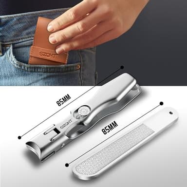 No Splash Design Nail Clippers for Thick Nails,Men,Seniors,Elder,Wide Jaw Opening Nail Cutter,SZQHT–Your Ultimate Grooming Solution for Thick Toenails Toenail Clippers and Stainless Steel Nail Files - Image 7