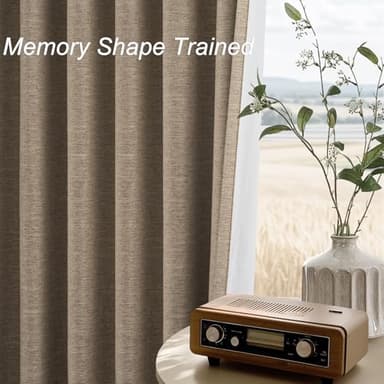 Topfinel Greige 90 Inches Long Blackout Natural Linen Curtains for Bedroom, Chocolate Brown Pinch Pleat Sound Blocking Curtains, Neutral Farmhouse Lined Drapes 2 Panels for Living Room Sliding Door - Image 4