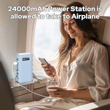 SinKeu 24000mAh Portable Charger Power Bank, 88Wh Portable Power Bank with AC Outlet, QC 3.0 USB/USB-C, DC Output, Led Flashlight, Portable Battery Charger for Home Camping Travel Power Backup - Image 9