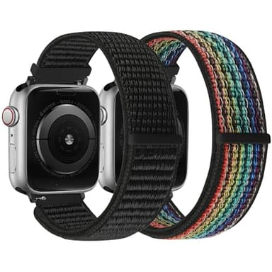 WolliLe Nylon Sport Loop Band Compatible with Apple Watch Band 38mm 40mm 41mm 42mm 44mm 45mm 46mm 49mm Women Men, Soft Adjustable Replacement Strap for iWatch Series 10 9 8 7 6 5 4 3 2 1 SE Ultra 2/1 - Image 1