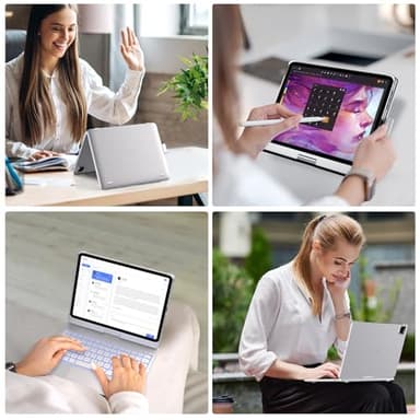 typecase Touch Keyboard Case for iPad Air 11-inch (M3 2025 / M2 2024) & iPad Pro 11(4th/3rd/2nd/1st Gen):Multi-Touch Trackpad,11 Colors Backlight,360°Rotatable,Thin for iPad Air 5th & 4th Gen,Silver - Image 7