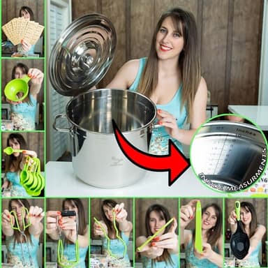 Supa Ant 24 Qt. Stainless Steel Water Bath Canning Pot with Canning Supplies Starter Kit - Canning Rack,Food Grade Canning Ladle, Measuring Cups,Funnel,Tongs,Jar Lifter & Wrench,Lid Lifter, 90x Labels - Image 4