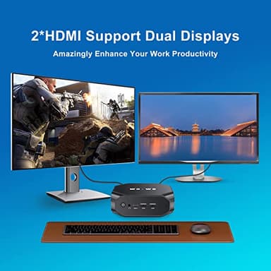 wo-we Mini PC AMD Excavator A9-9400 up to 3.2GHz, Radeon R5 Series Supports 4K@30Hz HD Dual Display, 8G DDR4, 128G M.2 SATA SSD, HDMI*2,WiFi 5,Dual-Mode Bluetooth, USB 3.1 - Image 3