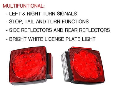 MAXXHAUL 50343 12V LED Submersible Left and Right Trailer Lights for Trailers Less than 80" Wide - Image 4