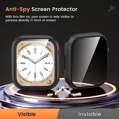 Goton Waterproof Privacy Case for Apple Watch Screen Protector, Anti-Spy Tempered Glass Film iWatch Cover Hard PC Case Bumper for Apple Watch SE 3/2/1, Series 6/5/4, 44mm BlackBlack - Image 3