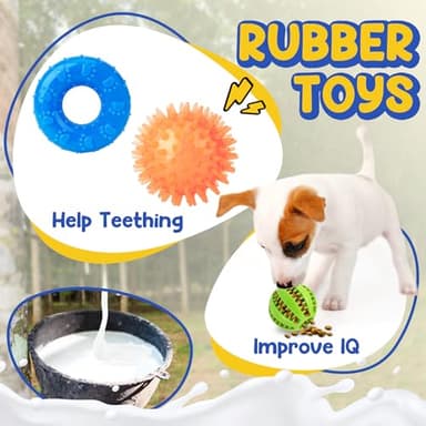 PatsFran Puppy Toys for Teething, 9 Pack Interactive Dog Toys for Small Dogs, Puppy Chew Toys for Boredom with Rope Toys, Treat Ball and Cute Squeaky Toys - Image 5