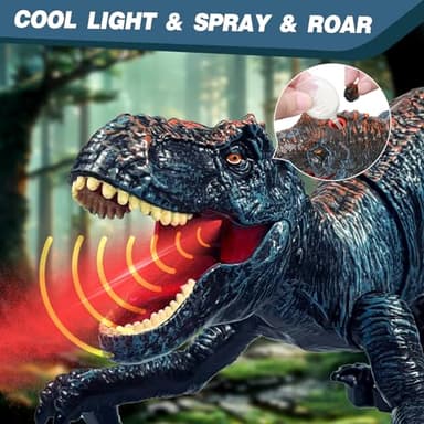 Sunrad Remote Control Dinosaur Toys for Kids 3-5 4-7 8-12 Year Old, Electronic RC Robot Dinosaur with Spray & Light & Roar, Realistic Walking T-Rex Toys Birthday Gifts for Boys Girls - Image 2