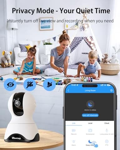 VIMTAG 4K UHD Indoor Camera 5G&2.4G WiFi Cameras for Home Security, 360° Pet/Dog/Cat/Nanny/Baby Monitor with Phone App & Speaker, Motion Tracking, Free AI Detection, Night Vision, SD/Cloud Storage - Image 11