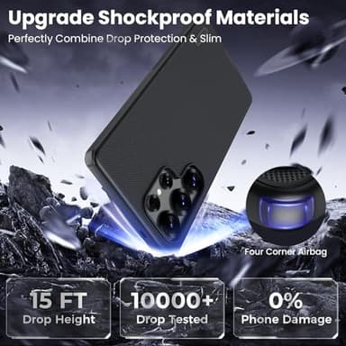 Nillkin Samsung Galaxy S25 Ultra MagSafe Case, Military-Grade Protection, Slim Soft Bumper Protective Cover with Magnetic Mount, Shockproof Protective, TPU+PC Phone Case Black - Image 2