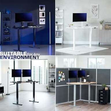 VIVO Dual Motor Electric Sit Stand Desk Frame, 220 lbs Capacity, Memory Controller Height Adjustment, Frame Only, White, DESK-E-200W - Image 9