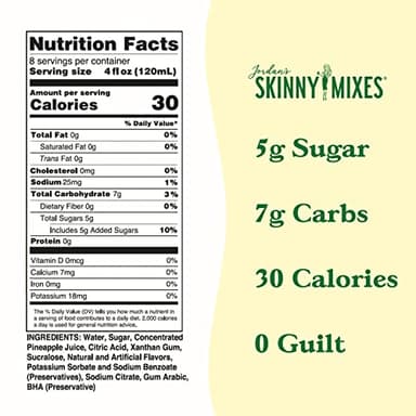 Jordan's Skinny Mixes Syrups, Pina Colada, Cocktail Mix, 32 Ounces (Pack of 2), Flavoring for Cocktails, Mocktails, Frozen Drinks, & Flavored Beverages - Image 2