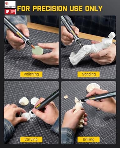 Fanttik F2 Master Mini Cordless Rotary Tool Kit, NeoPulse Motor, 5 Variable Speed, 25000 RPM, Revostor Hub, 35 Accessories, for 3D Printer Sanding, Polishing, Drilling, Carving, DIY Crafts - Image 7