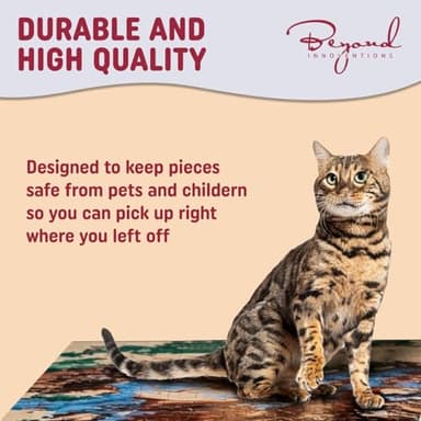 1000 Piece Wooden Jigsaw Puzzle Table - 4 Drawers, Rotating Puzzle Board | 30” X 22” Jigsaw Puzzle Board | Puzzles Cover Included - Portable Puzzle Tables for Adults and Kids by Beyond Innoventions - Image 8