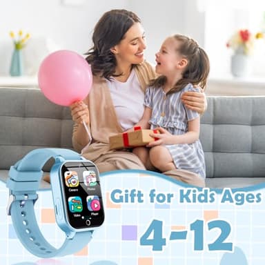 Luyiilo Smart Watch for Kids, with 26 Puzzle Games, Touch Screen, HD Camera, Alarm Clock, Toys for Ages 4-12 Years Old.Birthday Gift for Boys Girls (Soft Blue) - Image 7