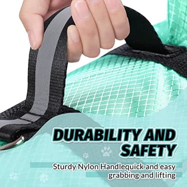 Queenmore Small Dog Shark Life Jacket - High Buoyancy Puppy Life Preserver for Swimming, Boating, Kayaking - Reflective Light Dog Lifesaver with Strong Rescue Handle (Light Blue, XS) - Image 3