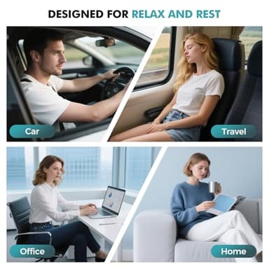 FIOGIKO Travel Neck Pillows for Airplanes - 360° Ergonomic Memory Foam Travel Pillow - Relief Neck Pain with Breathable Support for Long Flights, Car, Train & Office Use - Adults & Kids - Image 7