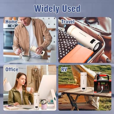 Travel Electric Kettle Portable Mini Kettle,Small Hot Water Boiler with 4 Temperature Settings,304 Stainless Steel,Fast Boiling Water with Auto Shut-Off and Boil Dry Protection,400ml (Beige, 400ML) - Image 7