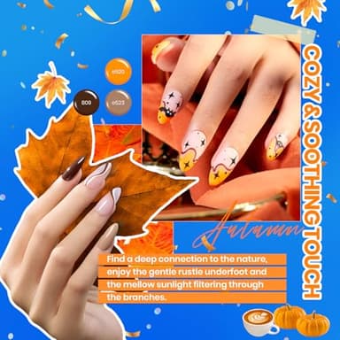 beetles Gel Polish Vivid Seasons, Fall Gel Nail Polish Set, 36 Colors Yellow Burgundy Purple Pink Jelly Shades, 45pcs with Base & Top Coat, UV LED Soak Off DIY Salon Set, Gift for Women & Girls - Image 5