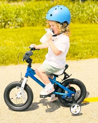 RoyalBaby Freestyle Toddlers Kids Bike 12 Inch Childrens Learning Bicycle with Training Wheels Boys Girls Beginners Ages 3-4 Years, Blue - Image 7