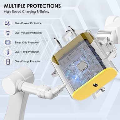 6ft iPhone Fast Charging Cable, 20W USB C Wall Charger With Type C to Lightning Cord for iPhone 14/13/12/11 Pro Max Plus, iPad - 2Pcs Yellow - Image 4