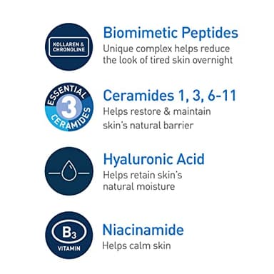 CeraVe Skin Renewing Night Cream, Niacinamide, Peptide Complex, and Hyaluronic Acid Moisturizer for Face, 1.7 Ounce, Packaging may Vary - Image 3