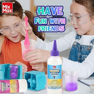 MixMax Make Your Own Squishies Toys, 6 Packs Rubber Dolls Making Kit for Kids Glow Jumbo Glitter Silicone Squishy Craft Kit for Girls 6-12 Nice Boy Party Activities - Image 6