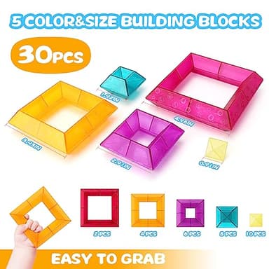 Building Block Sets for Kids 3 4 5 6 Year Old, 30 Pcs Stacking Blocks Toys for Boys Girls, STEM Preschool Learning Activities Educational Light Table Toys Gifts for Toddlers Children - Image 6